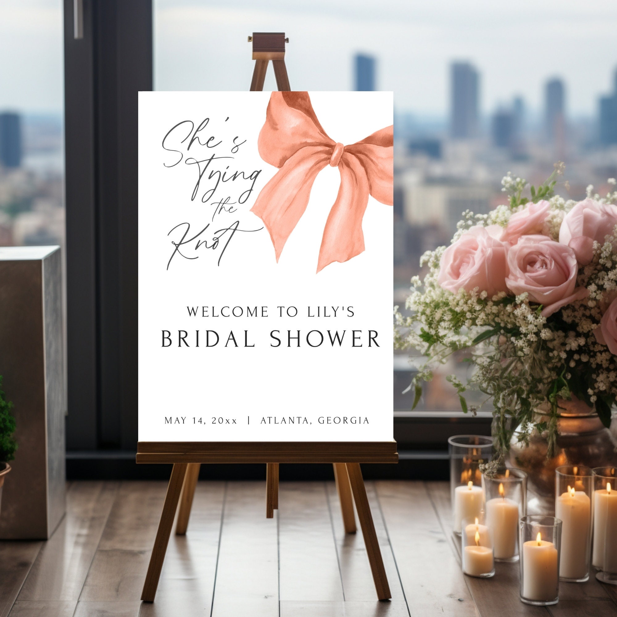 Tying the Knot Bridal Shower Welcome Sign Template, Bridal Welcome Sign ...