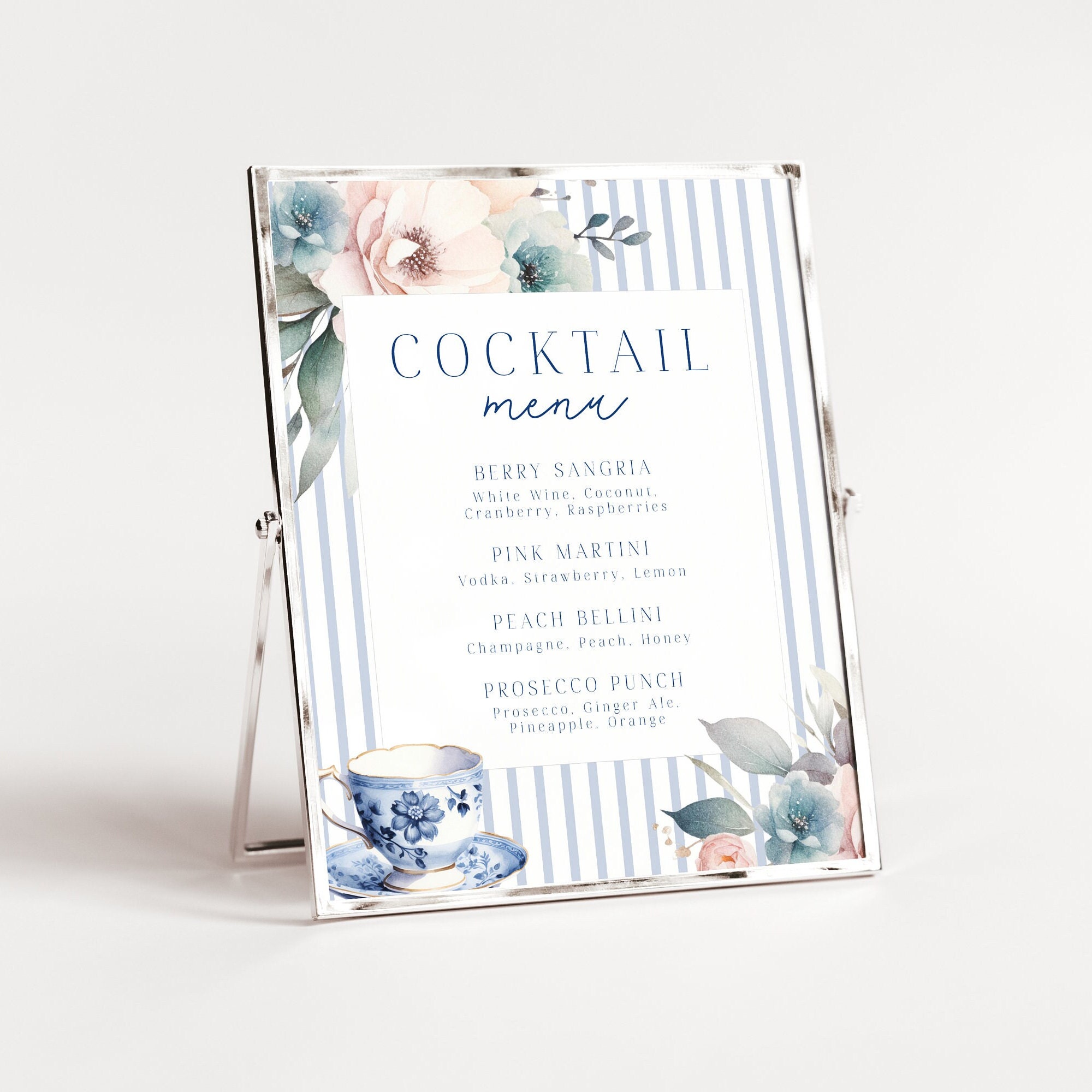 Bar Sign Printable, Cocktail Menu Sign, Tea With the Bride Sign, Tea ...