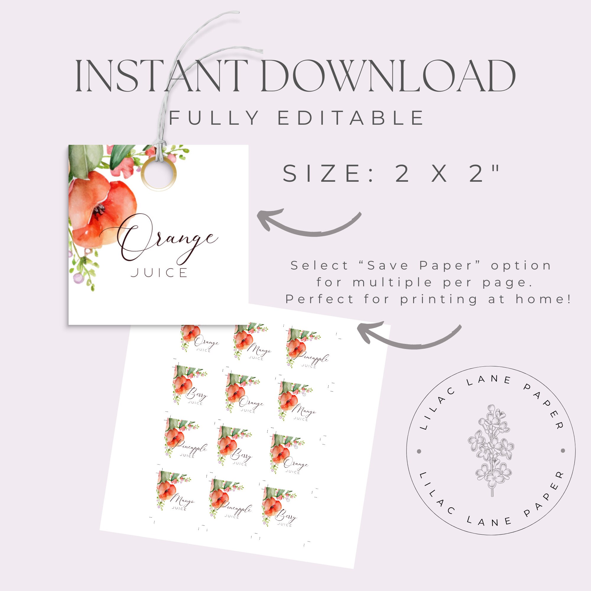 Mimosa Bar Sign Template, Juice Tags, Instant Download, Bubbly Bar Sign ...