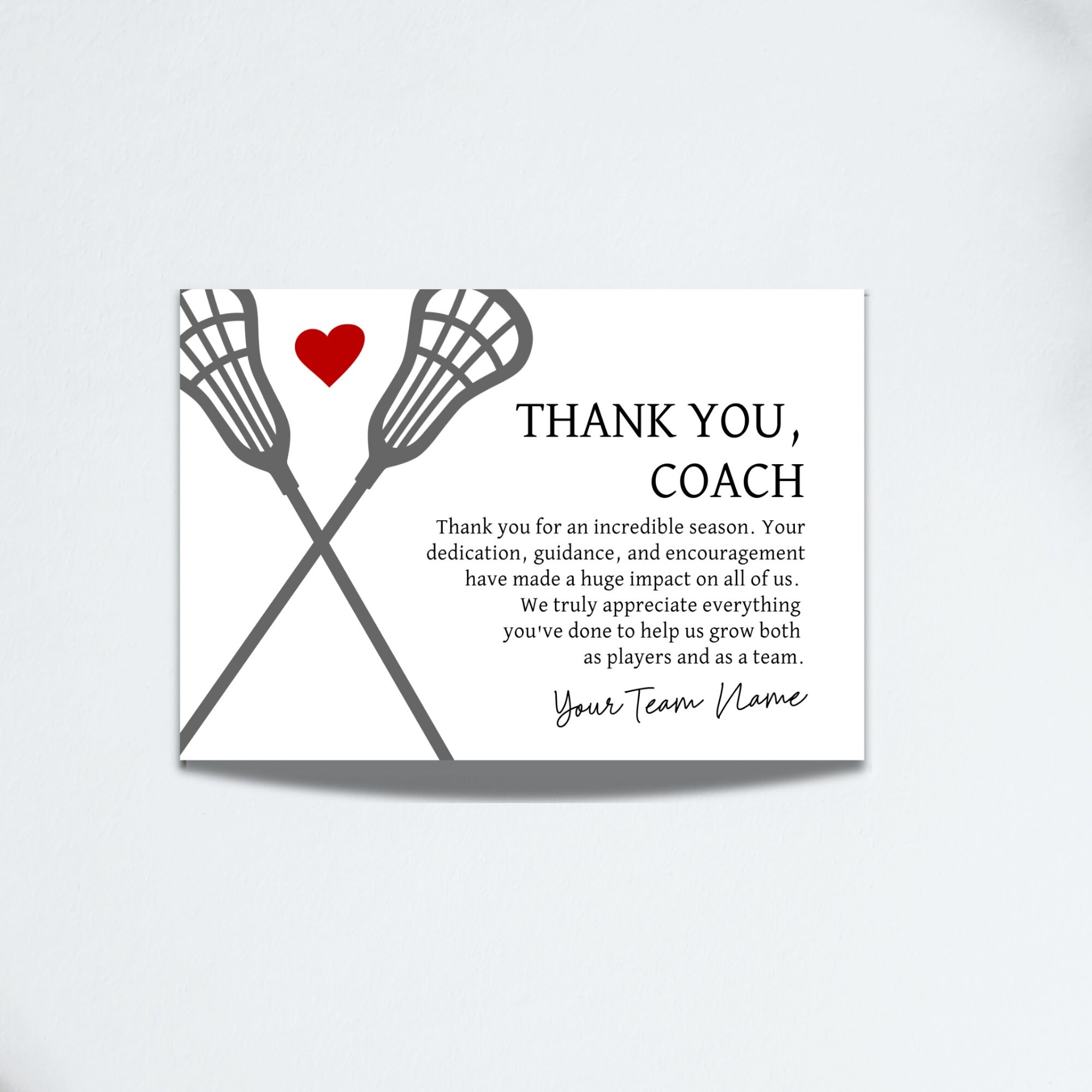 Lacrosse Thank You Card Printable, Editable Lacrosse Coach Thank You ...
