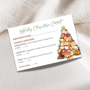 Weihnachten Charcuterie Contest Wahlzettel, Urlaub Charcuterie Party Contest Karte Druckbare Vorlage, Charcuterie Party Board Party LLP151