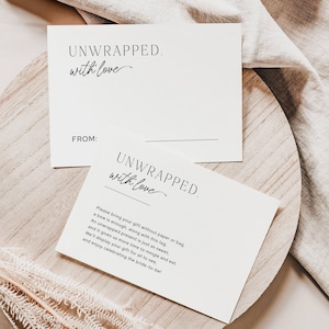 ラッピングなしシャワーインサート（白黒）、ラッピングなしのプレゼントシャワーカード、ミニマリストディスプレイシャワーインサート、エンクロージャーカードシャワー、LLP244