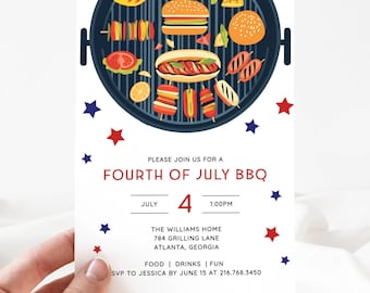 Inviter un barbecue d'amis du 4 juillet, inviter Templett le 4 juillet, inviter un barbecue pour une fête de quartier, fête de l'indépendance à la piscine numérique, LLP91