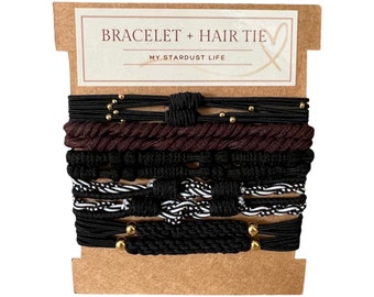 Boho Hair Tie Bracelets, Hair Elastic, Boho Style
