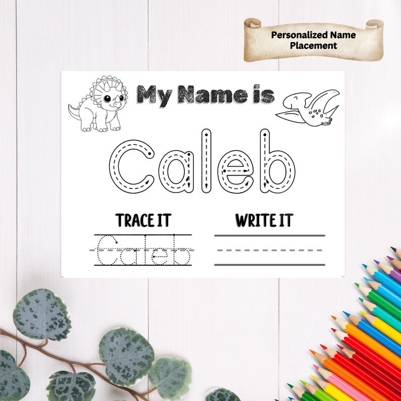 Personalized Name Tracing Sheet | Preschool Learning (digital Download ...