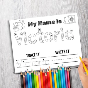 Mantel individual personalizado para trazar nombres / Hoja para trazar nombres / Escritura de nombres / Práctica de trazado de nombres para preescolar / Laminable reutilizable y personalizable