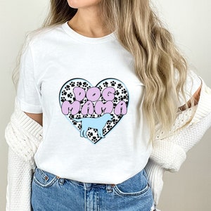 Dog Mama Heart Paw Print Comfort Colors T-Shirt, Retro Dog Mom Shirt, Dog Mom Gift, Gift For New Dog Owner Shirt, New Dog Mom Parent Gift