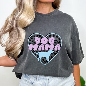 Dog Mama Heart Paw Print Comfort Colors T-Shirt, Retro Dog Mom Shirt, Dog Mom Gift, Gift For New Dog Owner Shirt, New Dog Mom Parent Gift