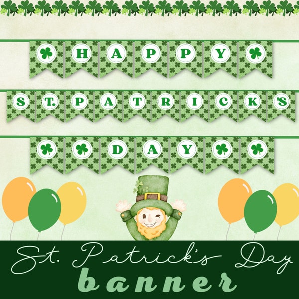 Happy St. Patrick's Day Banner Printable