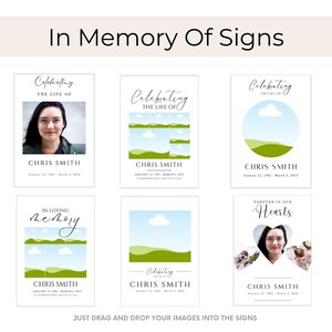Funeral Photo Collage Poster: Celebration of Life Sign (Digital Download) T01