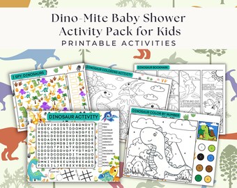 Dino-Mite 1st Birthday Activity Pack for Kids. Toddler Table (Printable)