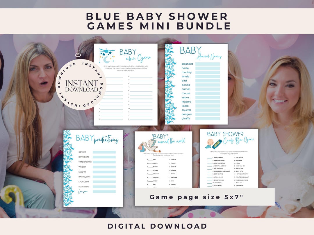 Boy Baby Shower Games Bundle | Printable Party Games (digital Download ...