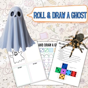 Halloween Ghost Drawing Game: Roll and Draw Dice Activity (Printable PDF)