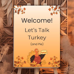 Thanksgiving Welcome Sign: Let&#39;s Talk Turkey Decor (Digital Download) LTT01