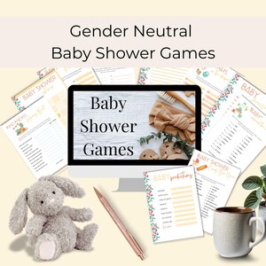 Gender Neutral Baby Shower Games Bundle printable  |    baby games  | 10 Game Bundle | Goes with all themes