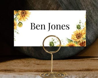 Sunflower Place Cards | Editable Baby Shower Seating (Digital Download)  SF01