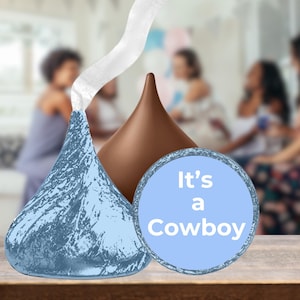 Little Cowboy Baby Shower Kisses & Cups Stickers (Digital Download)