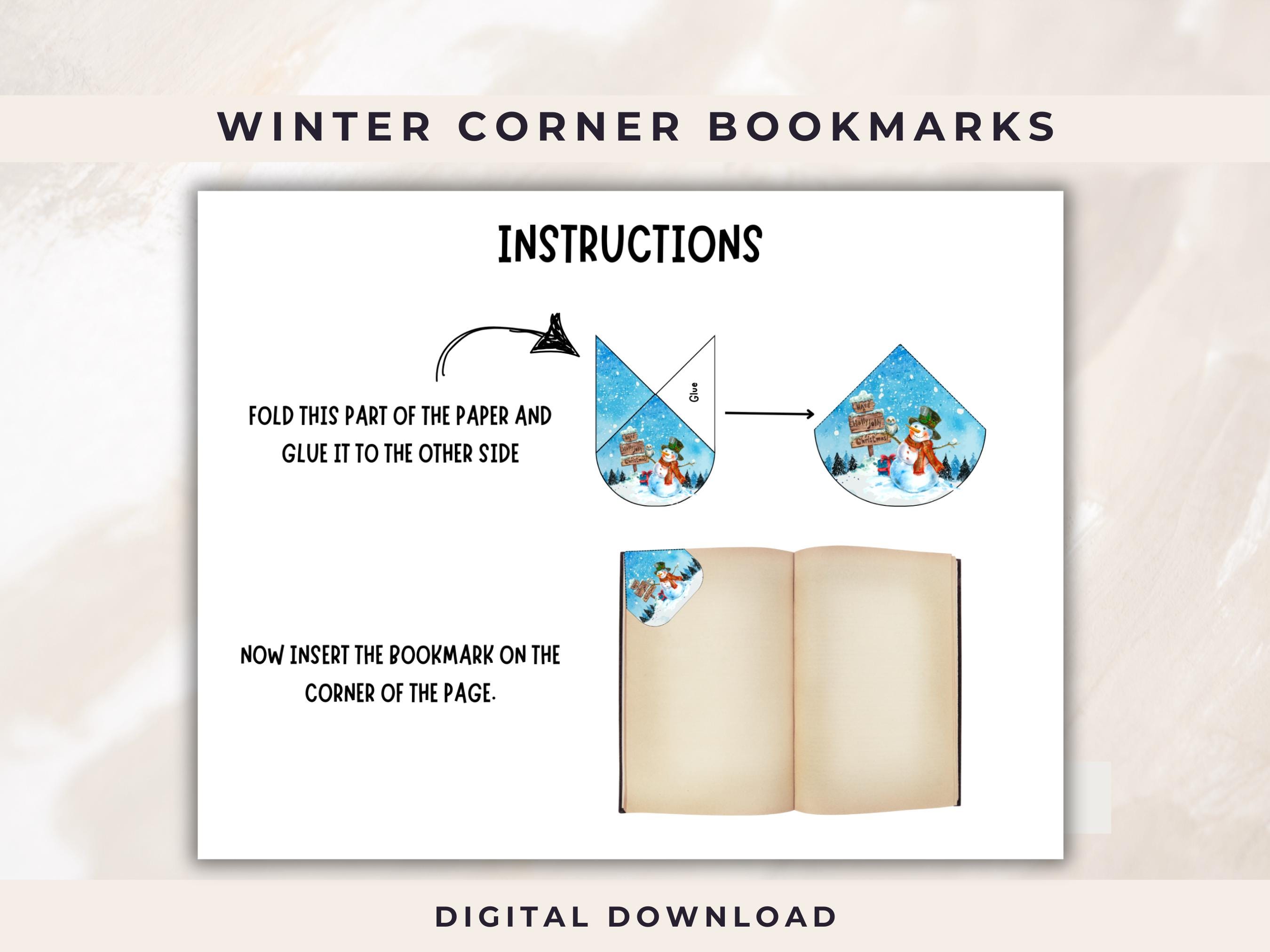 Winter Corner Bookmarks Printable | Easy Kids Craft for Reading Lovers ...