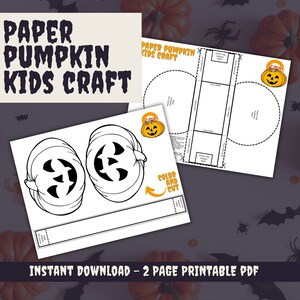 Halloween Paper Pumpkin Craft - Fun Cut & Glue Kids Activity | Autumn Decoration for Fall Crafting