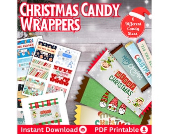 Candy Wrappers for Christmas, Christmas Candy Wrappers Printable, Wrap Your Candy this Christmas Season