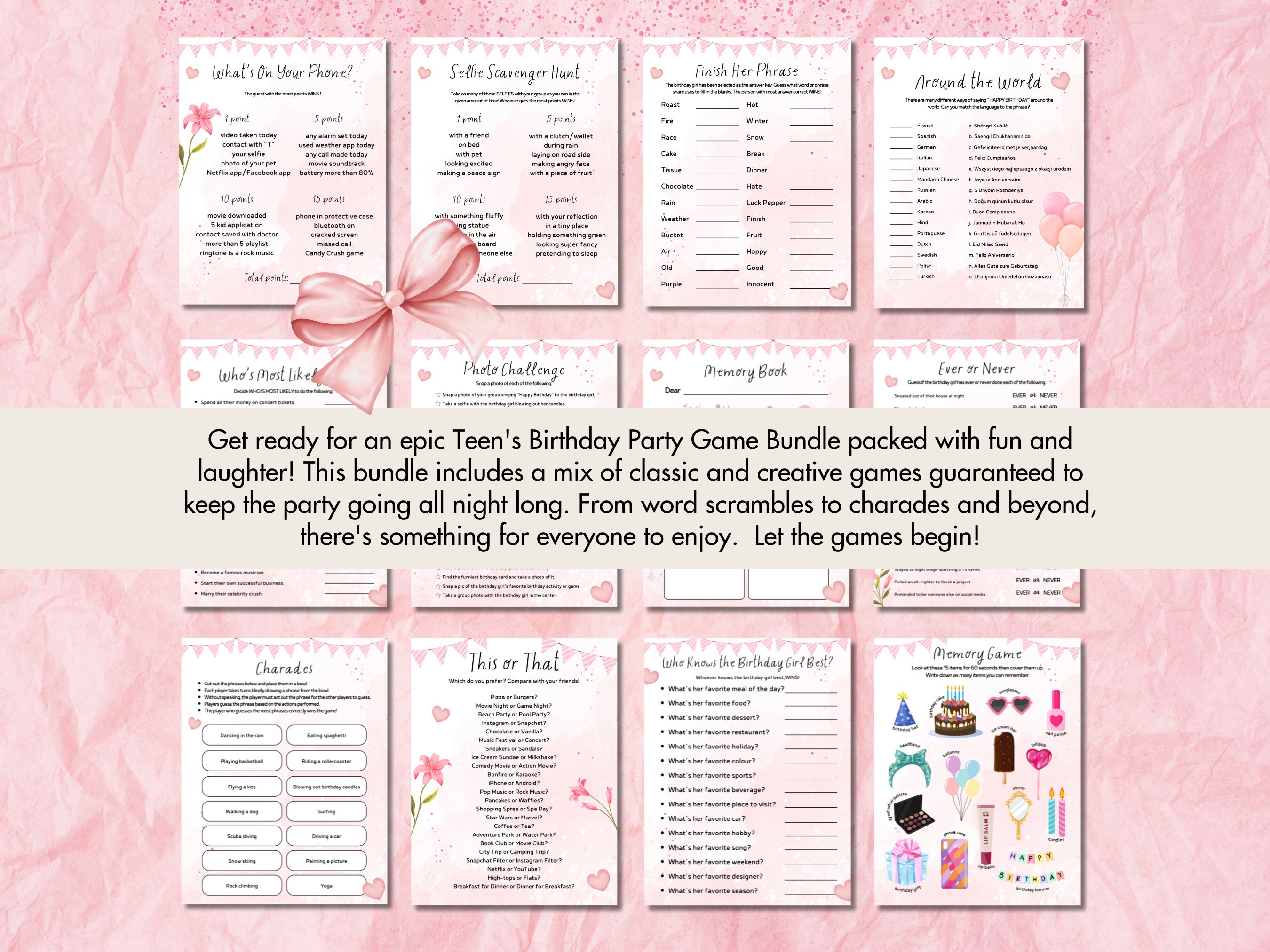 Teen Girl Birthday Party Games Bundle Printable Games Birthday Party teen-girl-birthday-party-games-bundle-printable-games-birthday-party