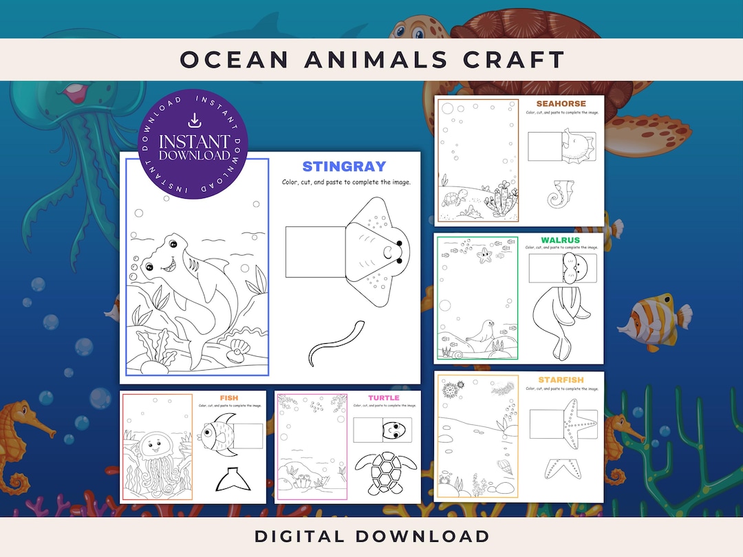 Ocean Animals Craft - Printable Kids Activities - Fun Underwater Sea ...