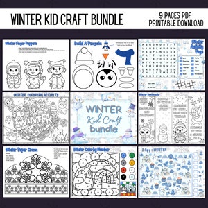 Winter Kid Activity Craft Bundle - Fun Creative Projects for Kids, DIY Craft Supplies, Holiday Crafts & Activities
