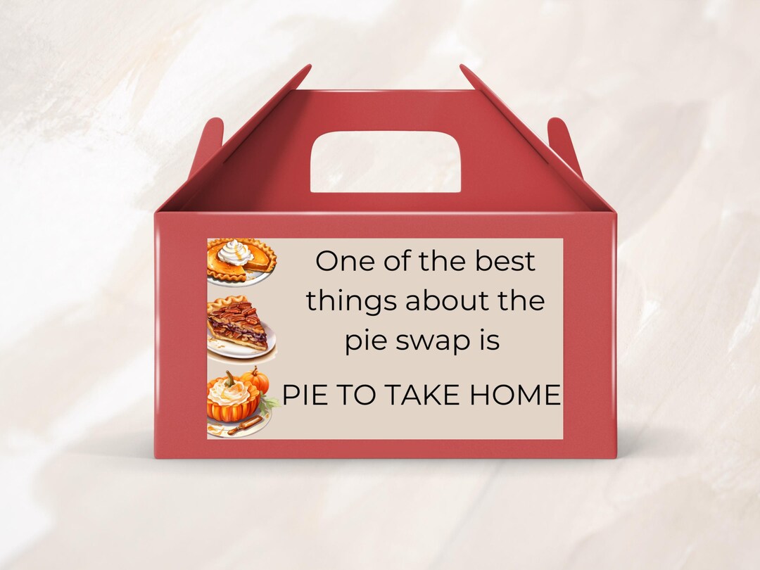 Swapped Labels Pie Swap Gable Box Label Template: Editable Party Favor (digital ...