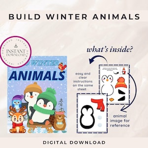 Winter Animals Paper Craft for Kids | 5 Fun Papercrafts for Creative Play & Learning Activities