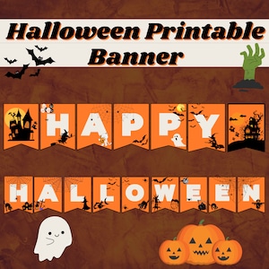 Halloween Printable Banner | DIY Halloween Party Decor | Spooky Cute Garland & Bunting for Spooky Celebrations