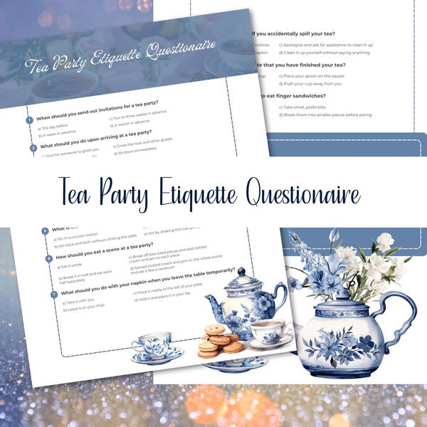 Tea Party Etiquette Game - Etsy