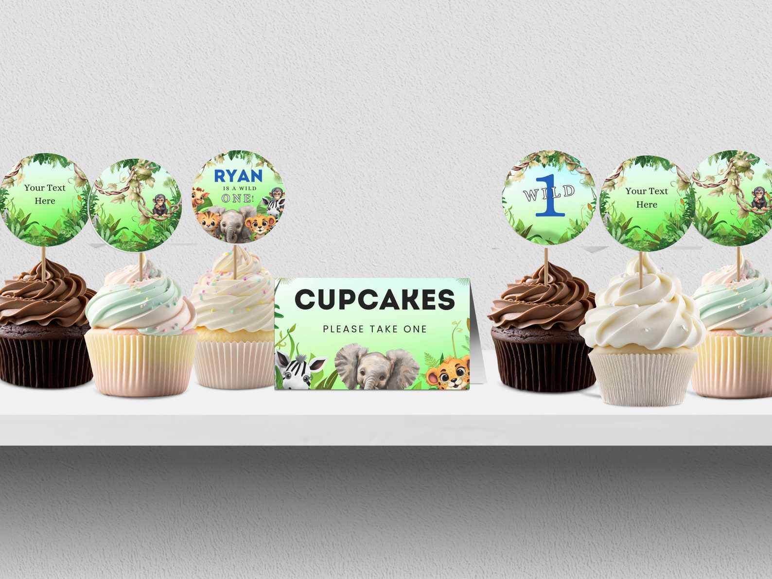 Safari Cupcake Toppers Jungle Birthday Cupcake Toppers Lion Cupcake Toppers Template Printable ...