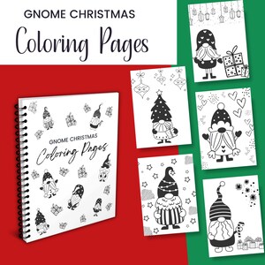 Gnome Christmas Coloring Pages: Festive Activity Sheets (Digital Download)
