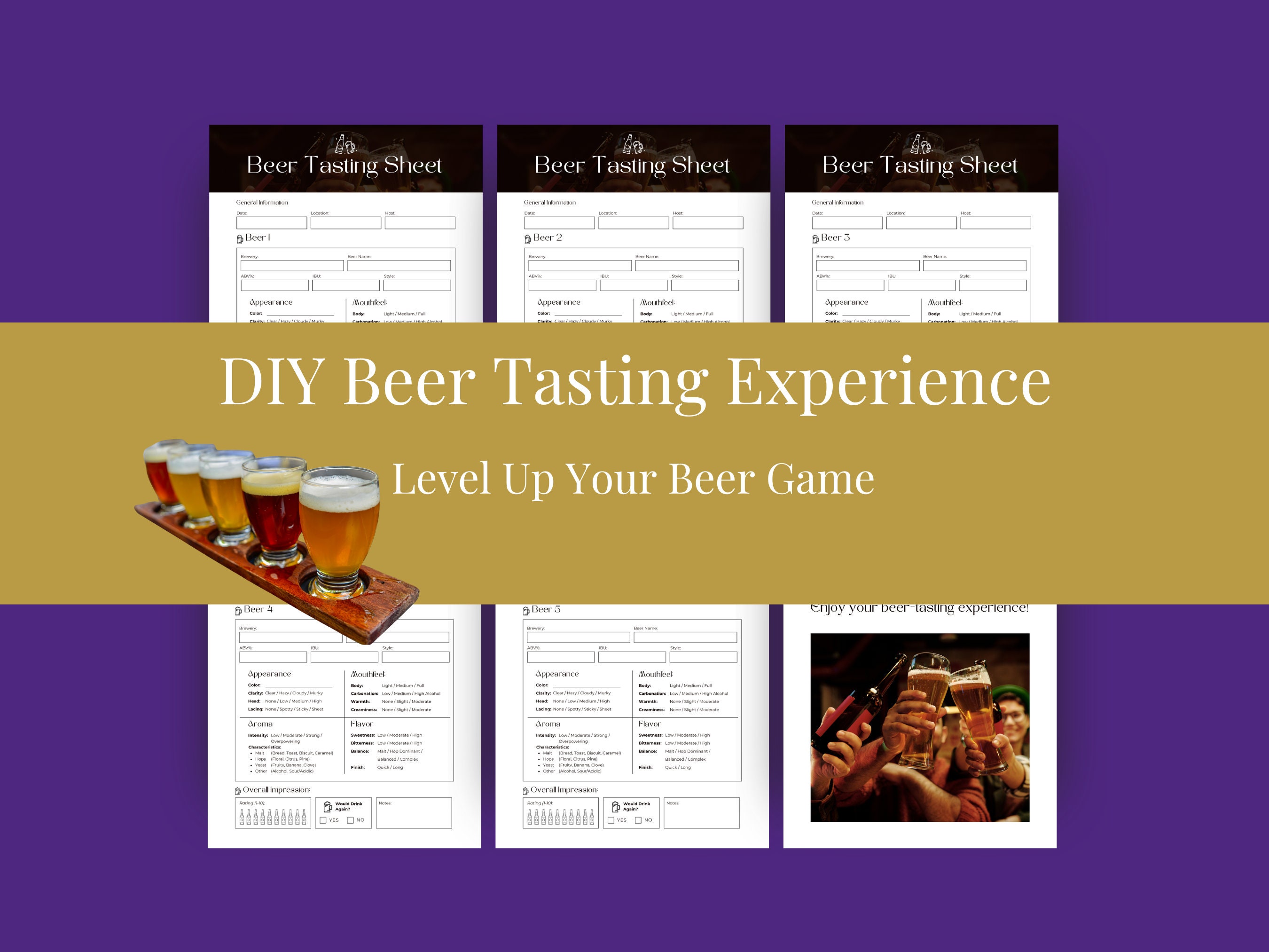 Printable Beer Tasting Score Sheet Beer Rating Oktoberfest Pub Game