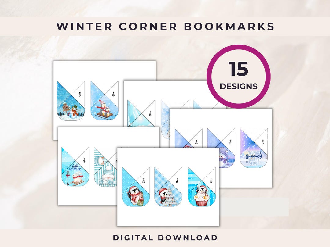 Winter Corner Bookmarks Printable Easy Kids Craft for Reading Lovers ...