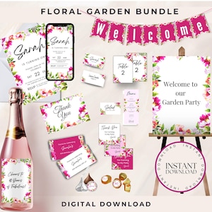Floral Garden Party Mega Bundle - Birthday Decorations, Garden Party Supplies & Floral Decor Ideas B01