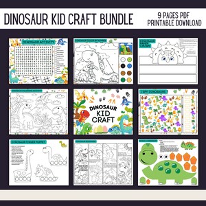 Dinosaur Printables: Dino Kids Craft Bundle & Activities for Fun Learning