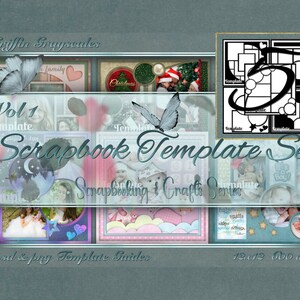 Scrapbook Templates, Digital Scrapbook Template, Scrapbook Pages, Scrapbook Layouts, Scrapbook Template, 12x12 Scrapbook Templates Vol 1
