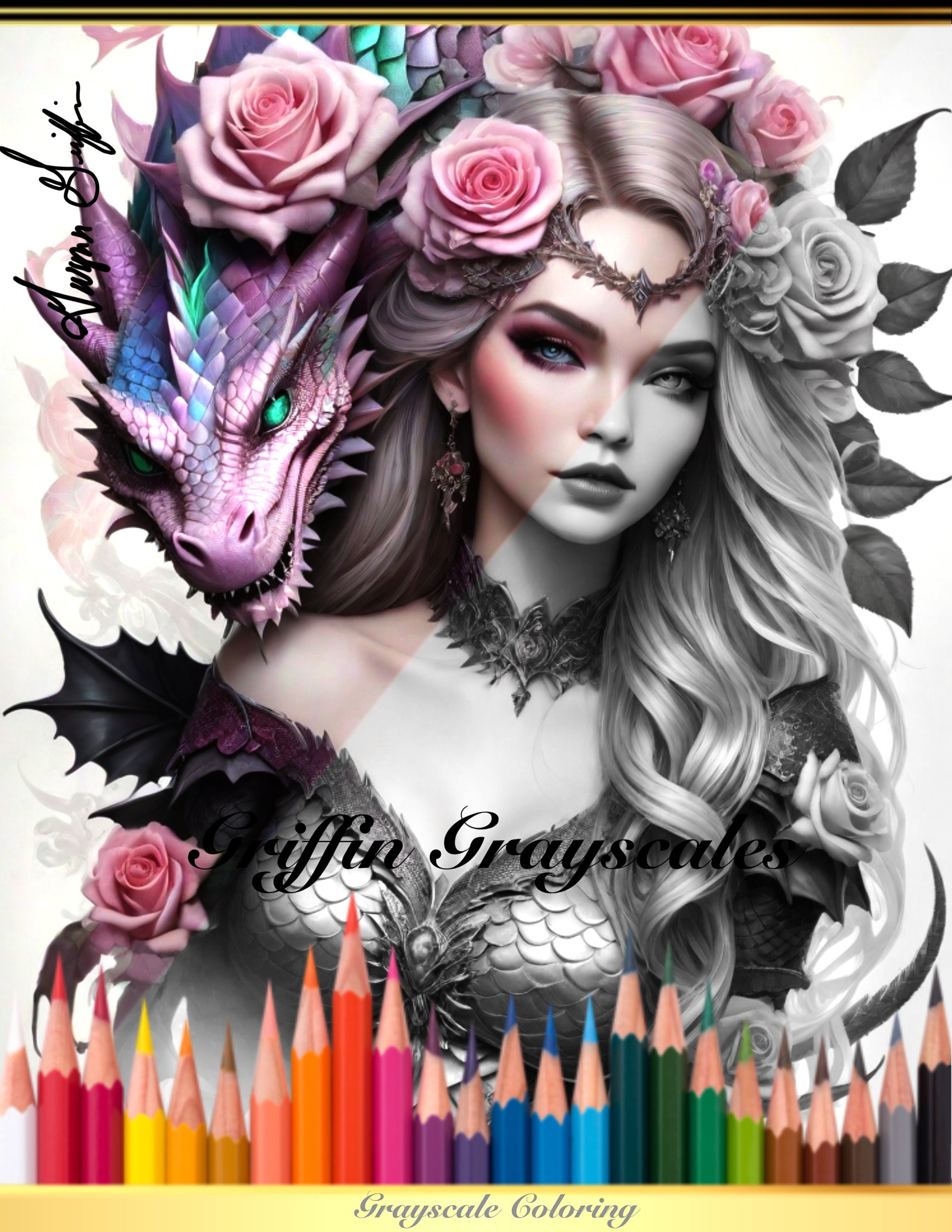 Coloring Pages for Adults Grayscale Coloring Book - Etsy