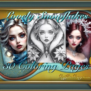 Coloring Pages for Adults, Grayscale Coloring Book, grayscale pages, Coloring Book, Digital Coloring Grayscales, Lovely Snowflakes