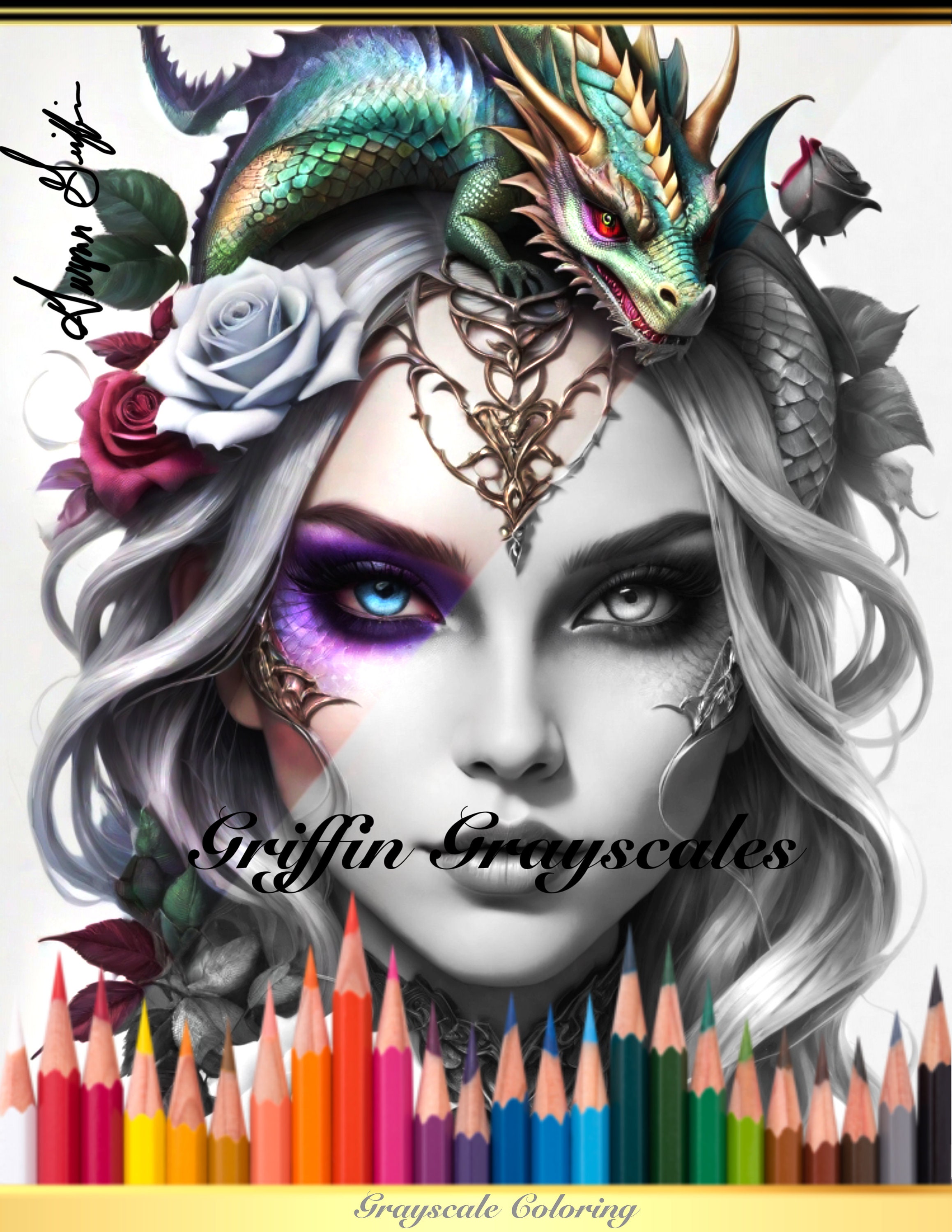 Coloring Pages for Adults Grayscale Coloring Book - Etsy
