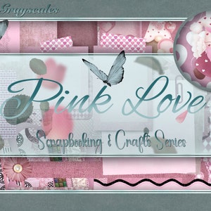 Cyfrowy scrapbooking, Papierowe rzemiosło, Strony scrapbookingu, Zestawy scrapbookingu, Zestaw scrapbookingu 12x12, Album, Różowa miłość