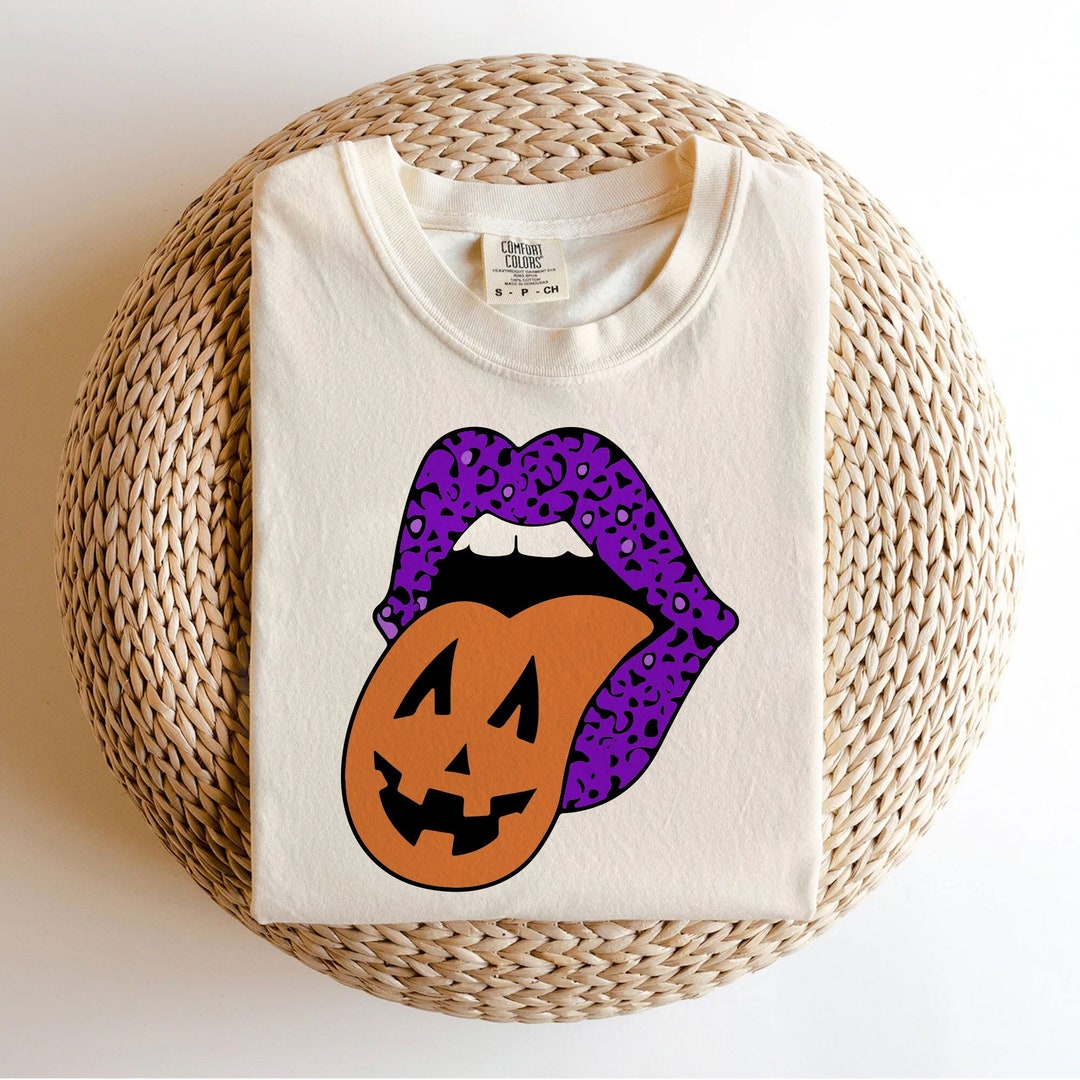 Pumpkin Lips PNG PDF Purple Lips Pumpkin Tongue Halloween - Etsy