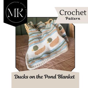 Ducks on the Pond Crochet Blanket Pattern, Baby Blanket (Digital PDF instant download), Mallard