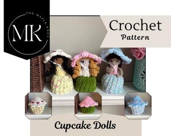 Crochet Cupcake Doll Pattern pdf file, amigurumi doll pattern, crochet pattern for markets, instant download, imaginative play, handmade toy