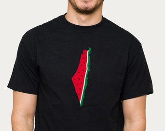 Palestine Watermelon Map Tshirt  | Kids & Adults T-shirt | Watermelon Flag Tee | Save Gaza Shirt | Freedom for Palestine | Palestine Clothes