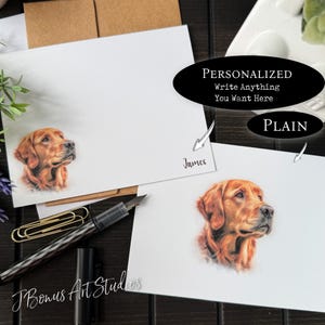 Yellow Lab Notecards with Envelopes, Labrador Folded Note Cards Stationery Blank Inside, Dog Breed Personalized Notes, Dog Lover Gift  340
