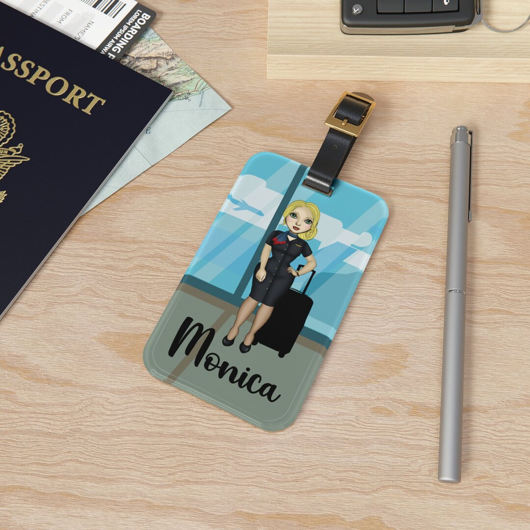 Flight Attendant Gift, Luggage Tag, Carry on Bag Tag, Airplane Bag