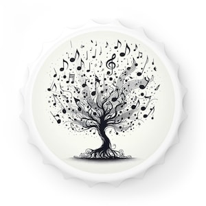 Musical Tree Design Bottle Opener, Unique Gift for Music Lovers, Vintage Style Decor, Party Essentials, Wedding Favors, Barware