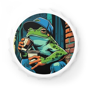 Frog-Themed Bottle Opener, Fun Kitchen Gadget, Unique Gift for Beer Lovers, Retro Bar Accessory, Housewarming Party Essential
